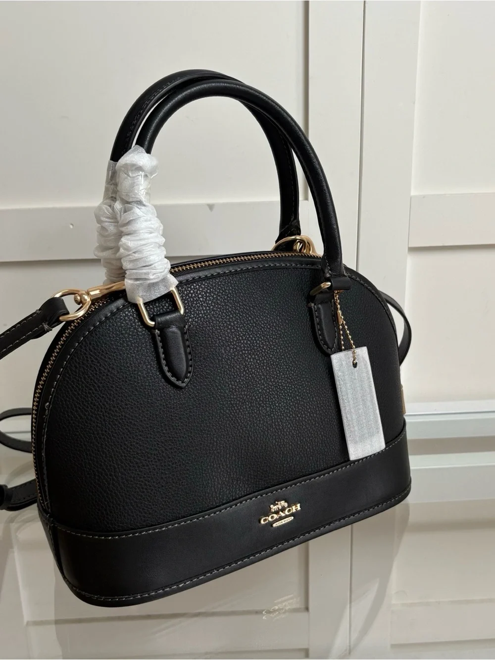 Coach Black Dome Satchel Handbag